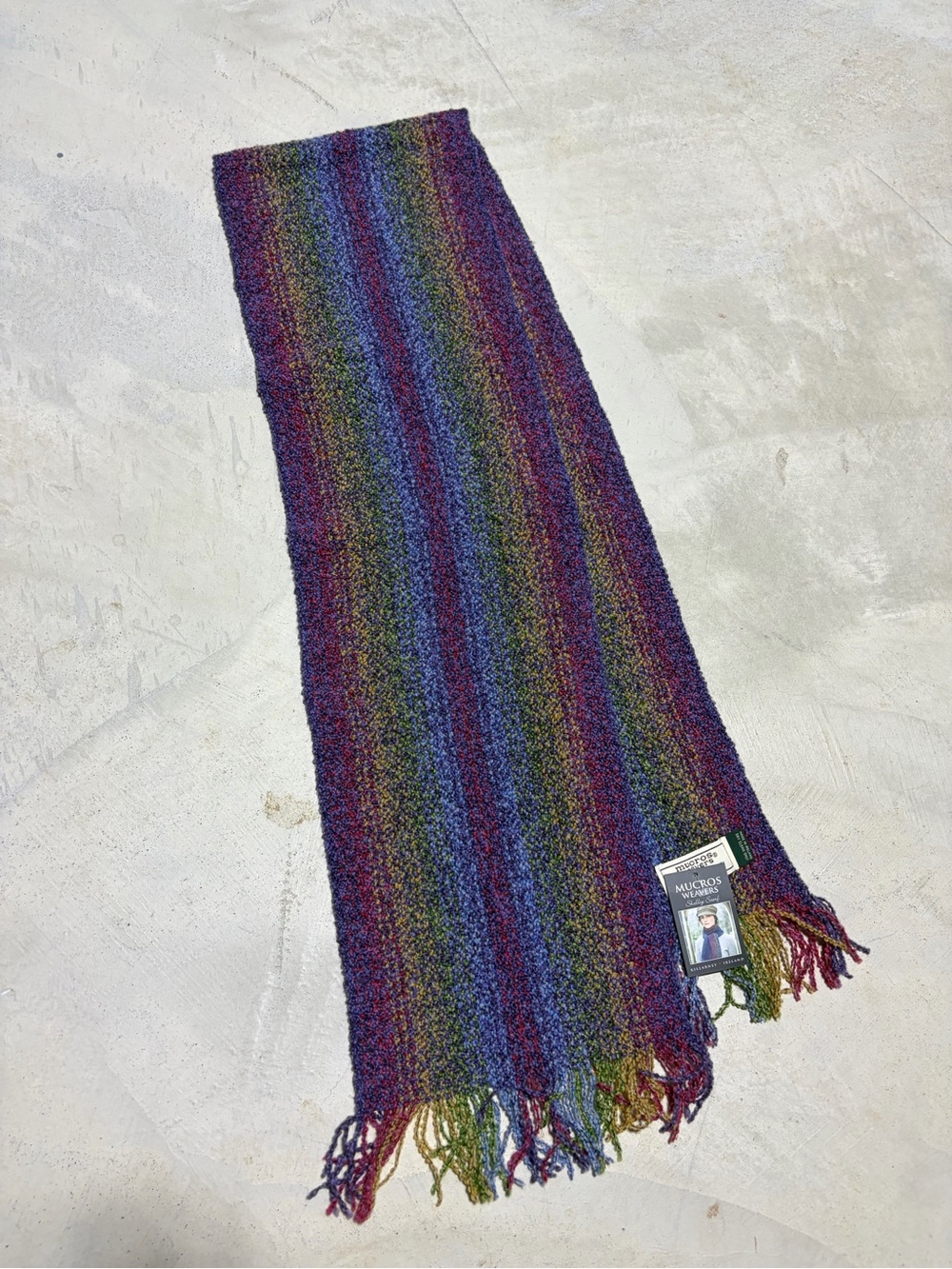 Mucros weavers skellig scarf NWT Ireland merino wool multicolor